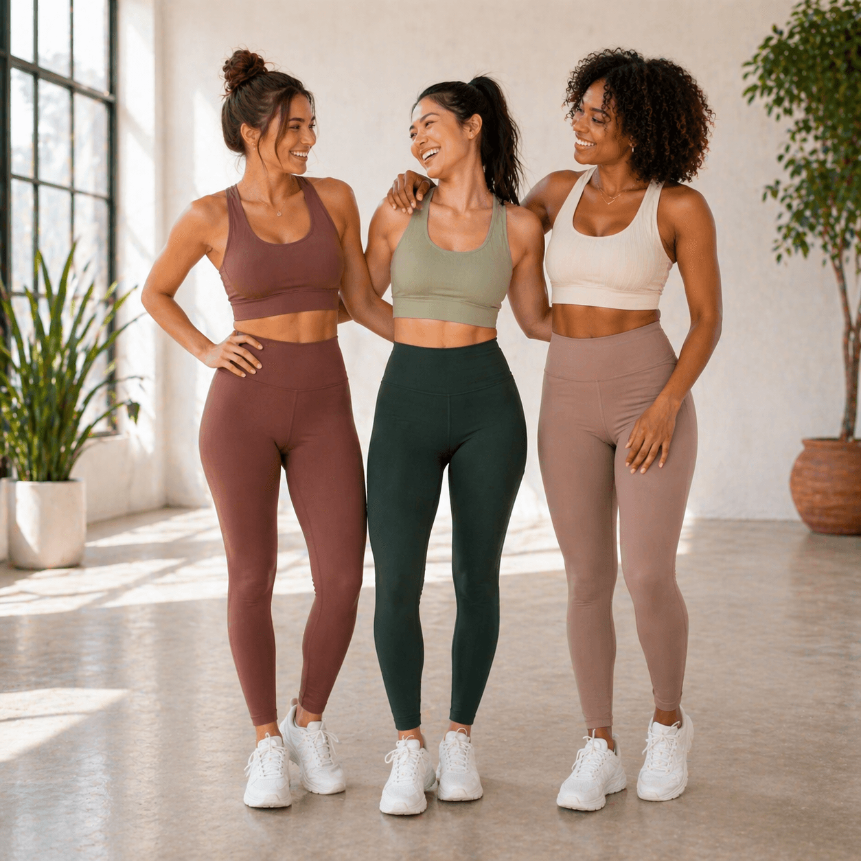 Model wearing performance activewear