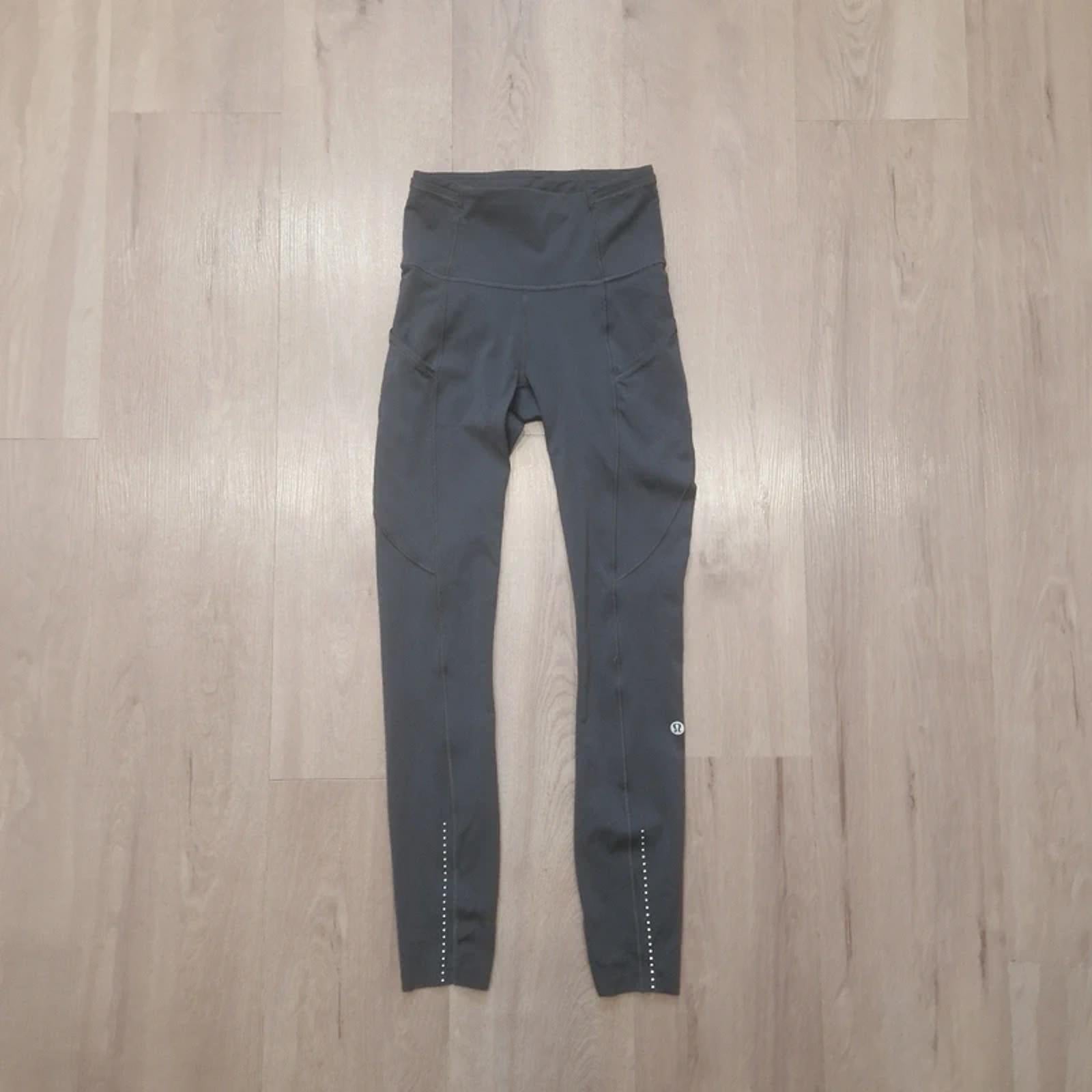 Lululemon Leggings UK 4 US 0 Womens Dark Grey Activewear (Small Mark)